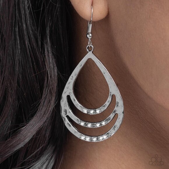 Sojourn Shimmer - White Earrings - Picture 1 of 2